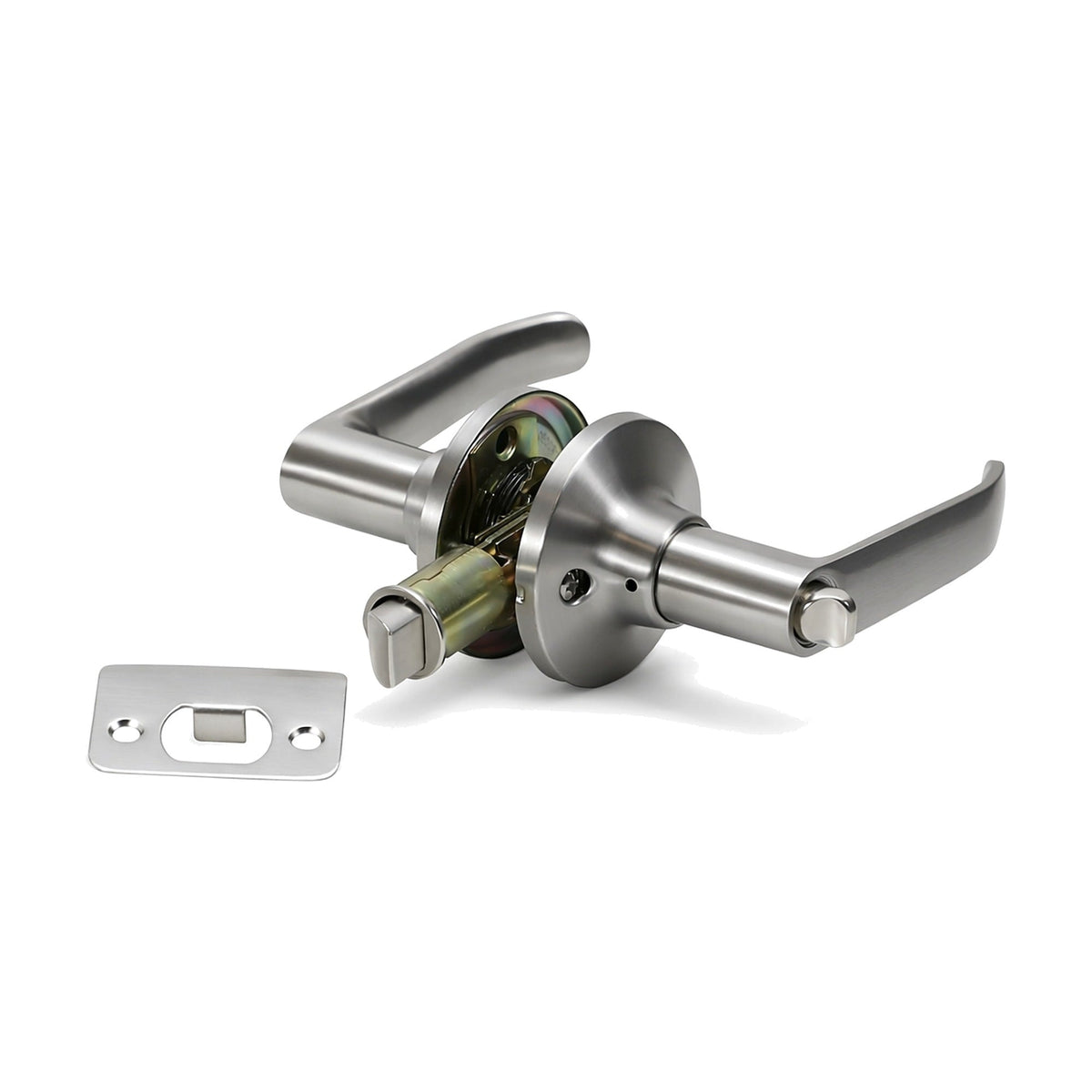 Folkamp RV door lockset, Lever, Satin Nickel, Privacy (1336-SN)