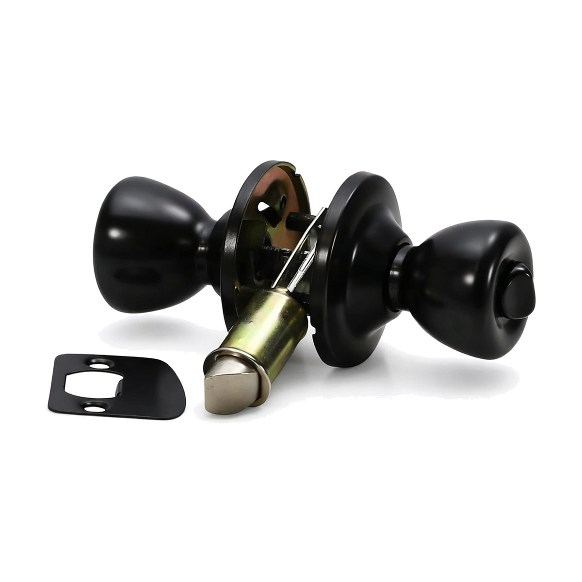 Folkamp RV door lockset, Tulip Knob, Matte Black, Privacy (1330-MB)