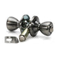 Folkamp RV door lockset, Tulip Knob, Weathered Nickel, Privacy (1330-WENS)