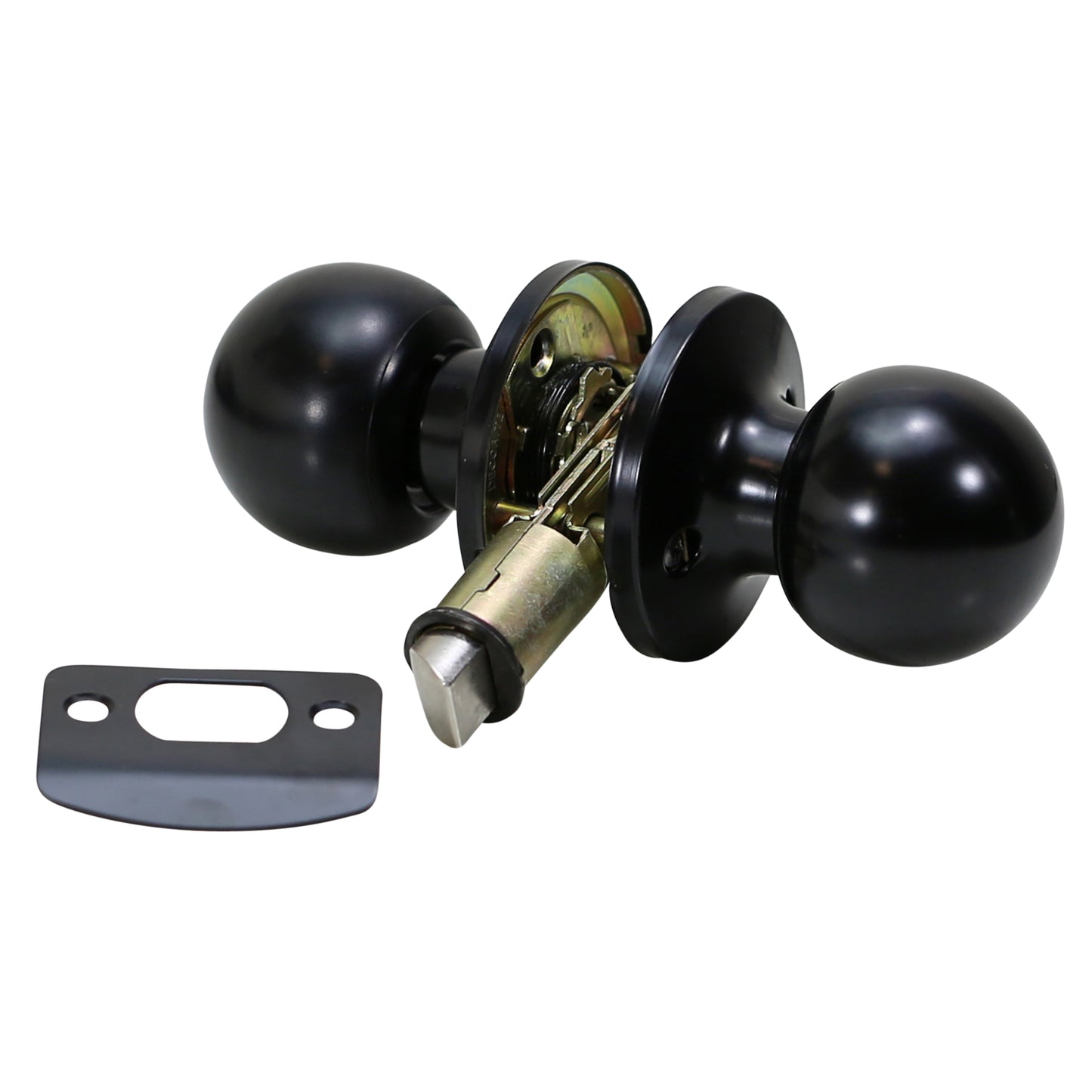 Folkamp -Style 2 - Matte Black - Passage - RV, Trailer, Mobile Home - Lockset Door Knob- Drive In Latch