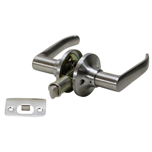 Folkamp -Style 3 - Satin Nickle - Passage - RV, Trailer, Mobile Home - Lockset Door Knob- Drive In Latch