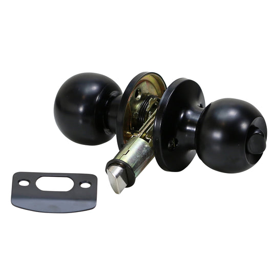 Folkamp -Style 2 - Matte Black - Privacy - RV, Trailer, Mobile Home - Lockset Door Knob- Drive In Latch