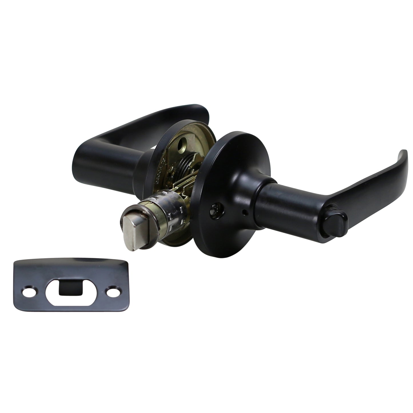 Folkamp -Style 3 - Matte Black - Privacy - RV, Trailer, Mobile Home - Lockset Door Knob- Drive In Latch