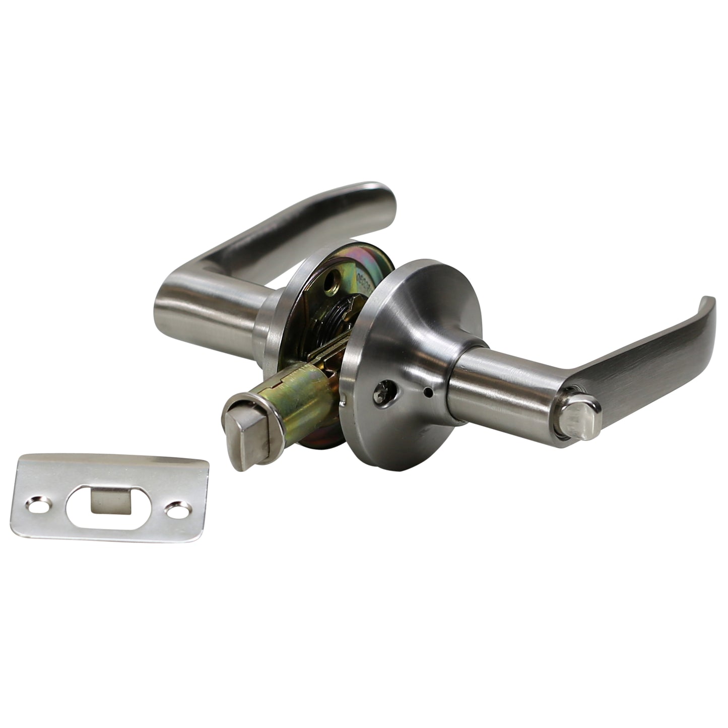 Folkamp -Style 3 - Satin Nickle - Privacy - RV, Trailer, Mobile Home - Lockset Door Knob- Drive In Latch